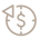 Beige financial targeting icon featuring a dollar sign inside a circular crosshair.