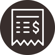 circle icon with an image of a bill