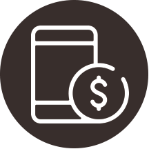 circle icon with mobile phone and dollar symbol