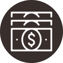 circle icon with dollar bills
